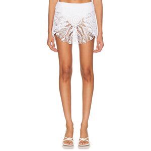 ELIOU Doily Crocheted Mini Skirt in White One Size